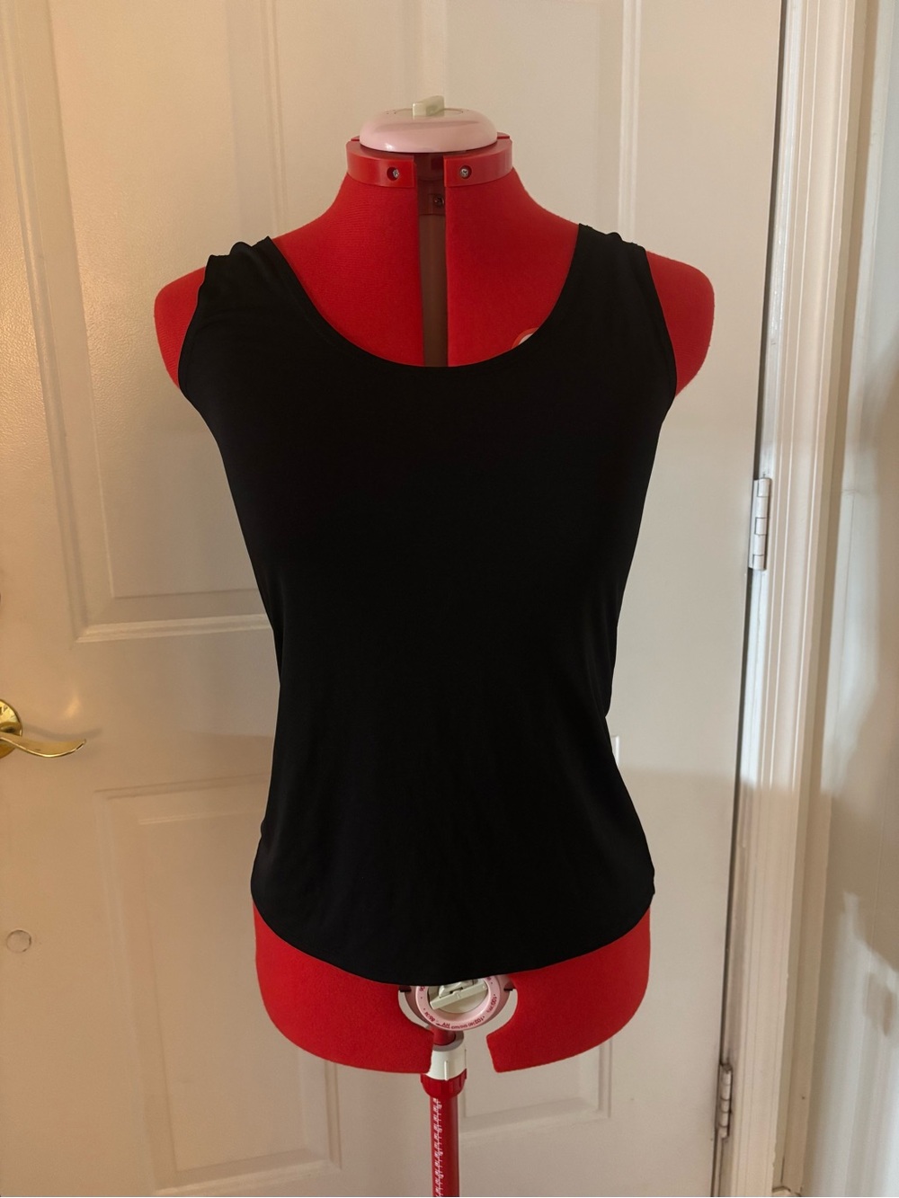 Long Elegant Legs Black Scoop Neck Tank Top